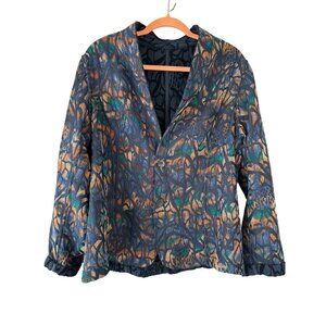 Coldwater Creek Reversible Blazer Jacquard Tapestry Style Print